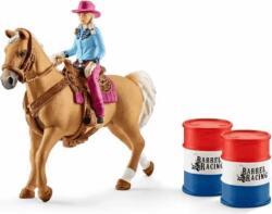 Schleich Farm World Hordóverseny Cowgirllel (42576)
