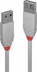 Lindy 36711 USB-A apa - USB-A apa 2.0 Adat és töltő kábel - Fehér (50cm) (36711)