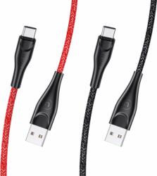 USAMS USB-A apa - USB-C apa Töltő- és adatkábel - Fekete (SJ392USB01)