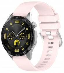 Bizon Óraszíj, Bizon, Kompatibilis Huawei Watch GT 4 46 mm, szilikon, rózsaszín