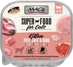 MAC's 32x100g MAC's Cat Kitten pulyka, kacsa & marha tálcás nedves macskatáp