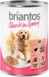 Briantos 24x415g briantos Pulyka & sárgarépa falatkák szószban nedves kutyatáp 20+4 ingyen