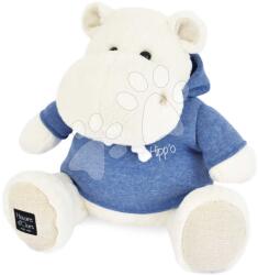 Histoire d'Ours Hipopotam de pluș L'Hippo Histoire d’ Ours alb cu hanorac albastru 45 cm de la 0 luni (HO3255)