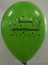  Léggömb, 26 cm, két oldalon nyomott "Boldog születésnapot", vegyes szín (PTR0342) - onlinepapirbolt