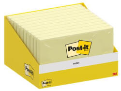 3M Öntapadó jegyzettömb, 76x127 mm, 100 lap, 3M POSTIT, kanári sárga (LP6830CYW10) - onlinepapirbolt