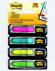 3M Jelölőcímke, műanyag, 4x24 lap, 11, 9x43, 2 mm, nyíl, 3M POSTIT, vegyes (LPJ684ARR4) - onlinepapirbolt