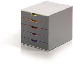 DURABLE Irattároló, műanyag, 5 fiókos, DURABLE "VARICOLOR® 5", szürke (DB760527) - onlinepapirbolt