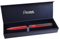 Pentel Zseléstoll, 0, 35 mm, rotációs, matt piros tolltest, PENTEL "EnerGel BL-2507" kék (PENBL2507B) - onlinepapirbolt