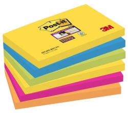 3M Öntapadó jegyzettömb, 76x127 mm, 6x90 lap, 3M POSTIT, "Super Sticky", Carnival (LP6556SSR) - onlinepapirbolt