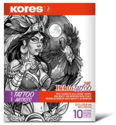 KORES Indigó tetováláshoz, 21, 5 x 26, 8 cm, KORES "Tattoo", 10 lap (IK76237) - onlinepapirbolt