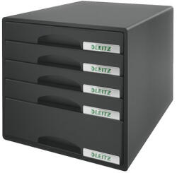 LEITZ Irattároló, műanyag, 5 fiókos, LEITZ "Plus", fekete (E52110095) - onlinepapirbolt