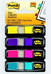 3M Jelölőcímke, műanyag, 4x35 lap, 12x43 mm, 3M POSTIT, élénk vegyes (LPJ6834AB) - onlinepapirbolt