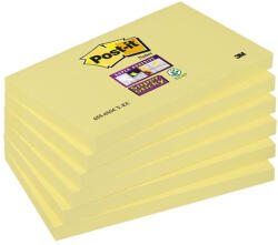 3M Öntapadó jegyzettömb csomag, 76x127 mm, 6x90 lap, 3M POSTIT "Super Sticky", kanári sárga (LP6556SSCYEU) - onlinepapirbolt