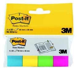 3M Jelölőcímke, papír, 4x50 lap, 20x38 mm, 3M POSTIT, ultra vegyes (LP6704U) - onlinepapirbolt