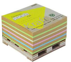 STICK N Öntapadó jegyzettömb, 76x76 mm, 400 lap, mini raklap, STICK N "Kraft Cube", vegyes színek (SN21817) - onlinepapirbolt