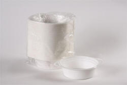 Műanyag gulyás tányér, tetőzhető, 750 ml, 50 db, fehér (KHMU256) - onlinepapirbolt
