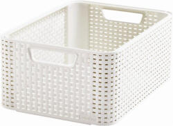 Keter Rattan hatású kosár, 18l, törtfehér, CURVER "Style M (CSCR18B) - onlinepapirbolt