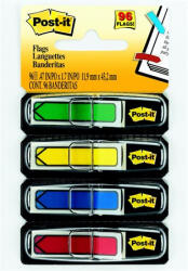 3M Jelölőcímke, műanyag, 4x24 lap, 11, 9x43, 2 mm, nyíl, 3M POSTIT, vegyes (LPJ684ARR3) - onlinepapirbolt