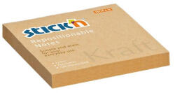 STICK N Öntapadó jegyzettömb, 76x76 mm, 100 lap, STICK N "Kraft Notes", barna (SN21639) - onlinepapirbolt