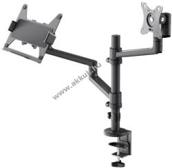 Goobay Asztalra rögzíthető monitor állvány laptop állvánnyal, 17 és 32 (43 - 81 cm) között