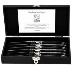 Laguiole Steak kés szett LUXURY, 6 db, fekete, ebenfa markolattal, Laguiole (LAGSDV-300046)