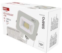 EMOS LED reflektor SIMPO 10W 1000LM IP44 PIR semleges fehér (ZS2313W) - mi-one