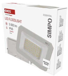 EMOS LED reflektor SIMPO 50W, fehér, IP65, 5000 lm, természetes fehér (ZS2243W) - mi-one