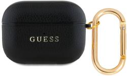 GUESS PU szemcsés klasszikus logós tok AirPods Pro Blackhez