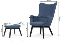 Sofotel Kárpitozott fotel lábtartóval sofotel norse kék (TE2045)