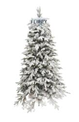  Brad Artificial de Craciun, Flippy, 1.8 m inaltime, Verde, Pulverizat complet alb-tip zapada, Interior/ Exterior, Bogat 512 ramuri (105734)