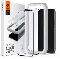Spigen iPhone 12 / iPhone 12 Pro Kijelzővédő Üvegfólia - Spigen Glas. tR AlignMaster Full Cover x 2 db (AGL01802)