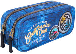 COOLPACK Penar școlar eliptic Cool Pack Duke - Badges G Blue, cu 2 compartimente (B65156) Penar