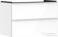 Hansgrohe XELU Q 98x49, 5 cm-es 2 fiókos fali szekrény matt fehér fogantyúval, fényes fehér 54031700 (54031700)