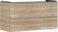 Hansgrohe XELU Q 118x49, 5 cm-es 2 fiókos fali szekrény matt fehér fogantyúval, természetes tölgy 54037700 (54037700)