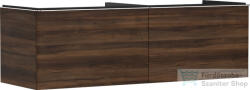 Hansgrohe XELU Q 156x57 cm-es 2 fiókos fali szekrény pulthoz, króm fogantyúval, sötét dió 54073000 (54073000)