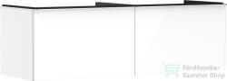 Hansgrohe XELU Q 156x57 cm-es 2 fiókos fali szekrény pulthoz, króm fogantyúval, fényes fehér 54070000 (54070000)