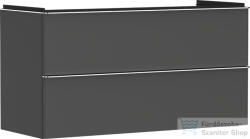 Hansgrohe XELU Q 118x49, 5 cm-es 2 fiókos fali szekrény króm fogantyúval, matt gyémántszürke 54036000 (54036000)