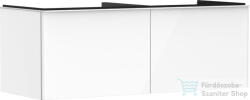 Hansgrohe XELU Q 136x57 cm-es 2 fiókos fali szekrény pulthoz, matt fehér fogantyúval, fényes fehér 54066700 (54066700)