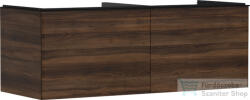 Hansgrohe XELU Q 136x57 cm-es 2 fiókos fali szekrény pulthoz, matt fekete fogantyúval, sötét dió 54069670 (54069670)