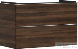 Hansgrohe XELU Q 98x49, 5 cm-es 2 fiókos fali szekrény króm fogantyúval, sötét dió 54034000 (54034000)