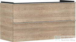 Hansgrohe XELU Q 118x49, 5 cm-es 2 fiókos fali szekrény króm fogantyúval, természetes tölgy 54037000 (54037000)