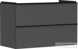 Hansgrohe XELU Q 98x49, 5 cm-es 2 fiókos fali szekrény matt fekete fogantyúval, matt gyémántszürke 54032670 (54032670)