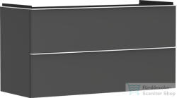 Hansgrohe XELU Q 118x49, 5 cm-es 2 fiókos fali szekrény matt fehér fogantyúval, matt gyémántszürke 54036700 (54036700)