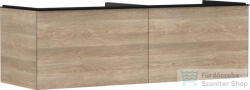 Hansgrohe XELU Q 156x57 cm-es 2 fiókos fali szekrény pulthoz, matt fekete fogantyúval, természetes tölgy 54072670 (54072670)