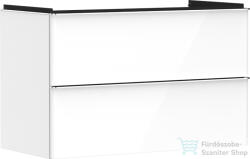 Hansgrohe XELU Q 98x49, 5 cm-es 2 fiókos fali szekrény króm fogantyúval, fényes fehér 54031000 (54031000)