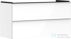 Hansgrohe XELU Q 118x49, 5 cm-es 2 fiókos fali szekrény króm fogantyúval, fényes fehér 54035000 (54035000)