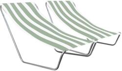  Set de 2 sezlonguri pliante pentru plaja SAND, dungi verde deschis