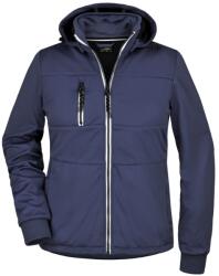 James & Nicholson (Daiber) Női sportos softshell kabát JN1077 - Sötétkék / sötétkék / fehér | 2XL (1-JN1077-1714148)