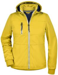 James & Nicholson (Daiber) Női sportos softshell kabát JN1077 - Napsárga / sötétkék / fehér | L (1-JN1077-1714157)