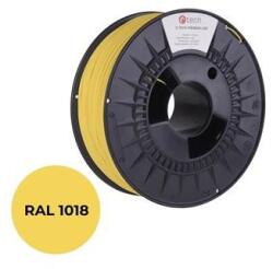 C-TECH Nyomdafüzér (filament) C-TECH PREMIUM LINE, PLA, cink sárga, RAL1018, 1, 75 mm, 1 kg 3DF-P-PLA1.75-1018
